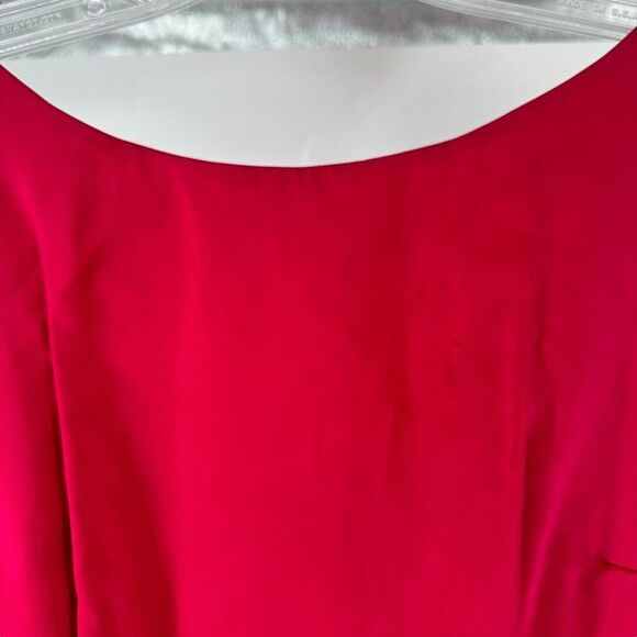 1960s Party Dress Berry Red Bow Back Sleeveless Flare Skirt Monterey Modes XS - Picture 4 of 13